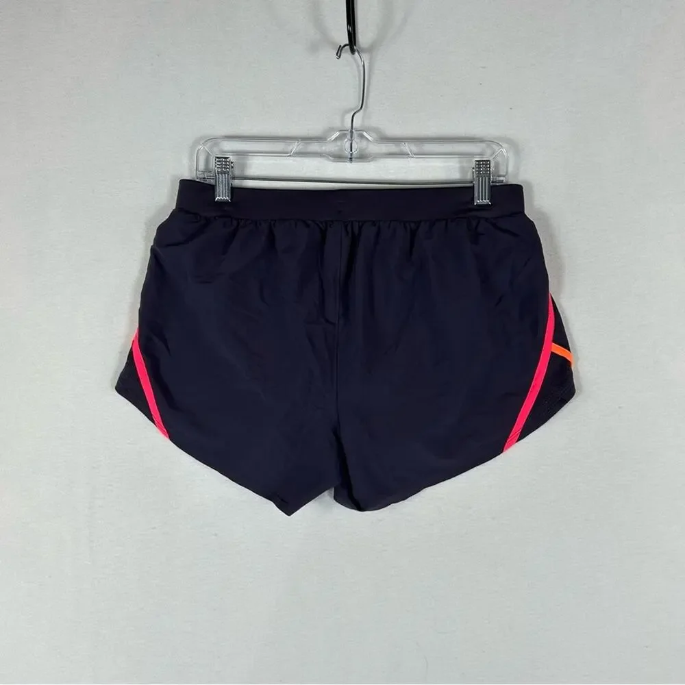 Under Armour Womens Loose Training Shorts M Purple Lined Drawstring Heat Gear